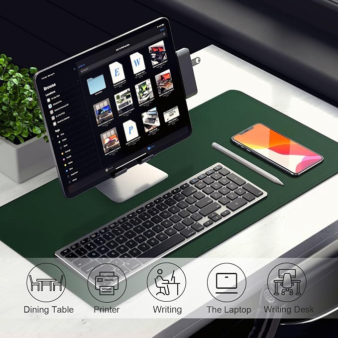 Leather Desk Pad Protector, 39.4'' X 17'' Large Mouse Pad, Office Desk Mat - Image 5