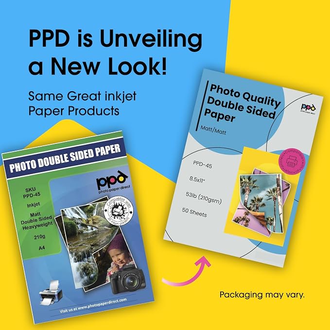 PPD 50 Sheets Inkjet Matte Double Sided Heavyweight Photo Quality Paper LTR 8.5 - Image 2