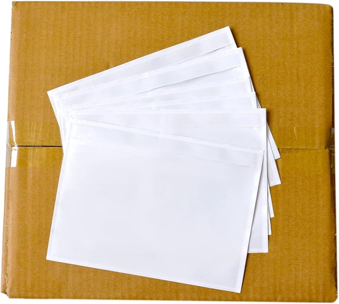 1000 PCS 7.5"x 5.5" Clear Self-Adhesive Packing List Envelopes by INSAFEPACK