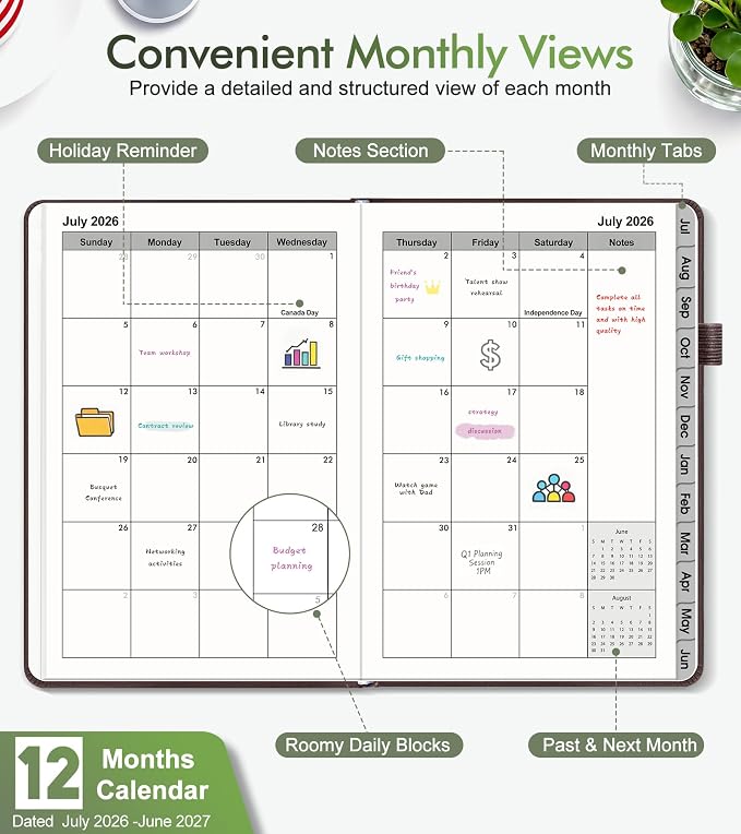 Planner 2026-2027, Academic Weekly and Monthly Calendar Planner from July 2026 - Image 2