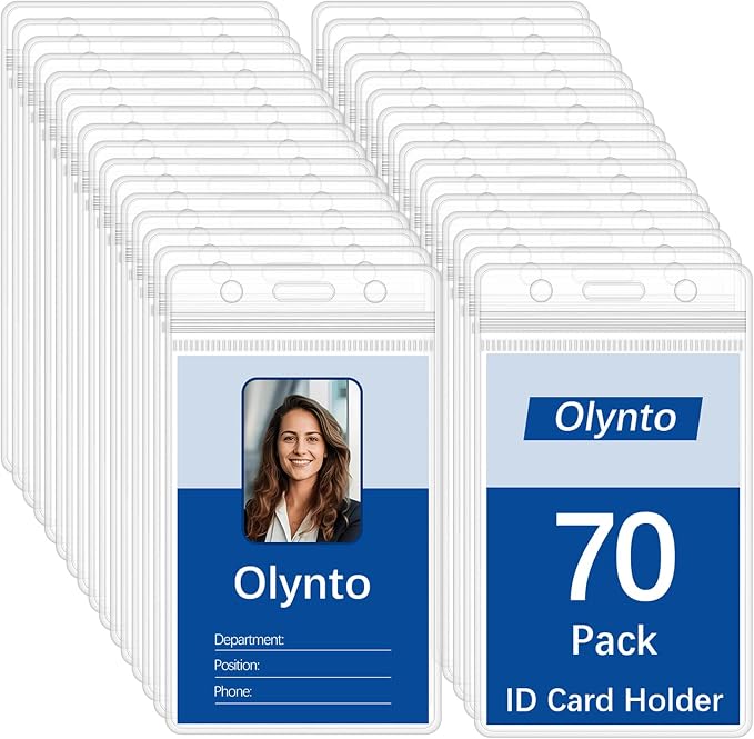 70 Pcs Clear Vertical ID Badge Holder by OfficeandTravelmust-haves