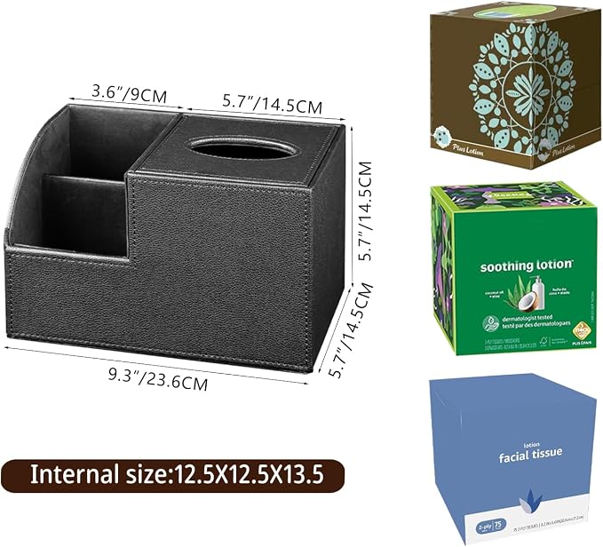 PU Leather Square Tissue Box Cover - Image 3