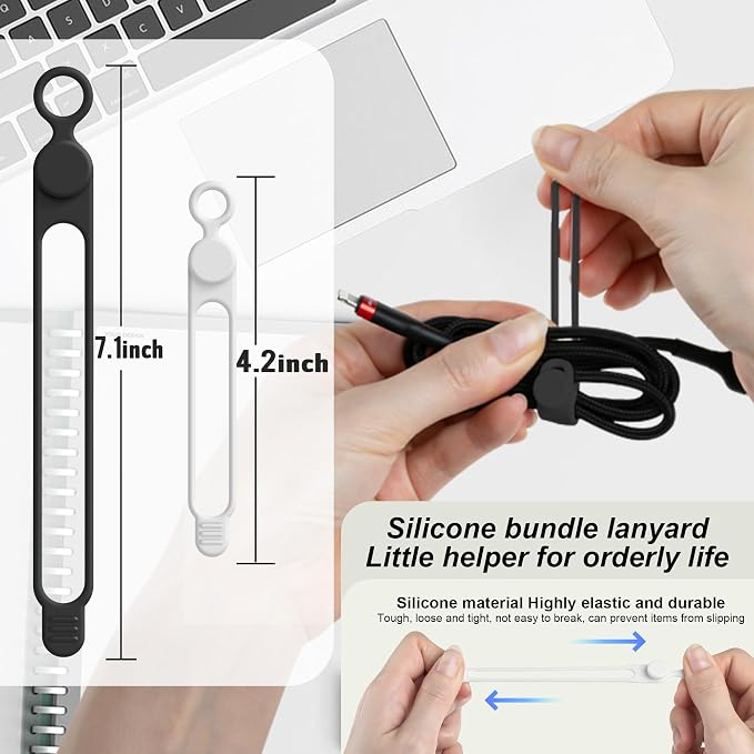 Silicone Cable Ties Cord Organizer Cable Management - Image 2