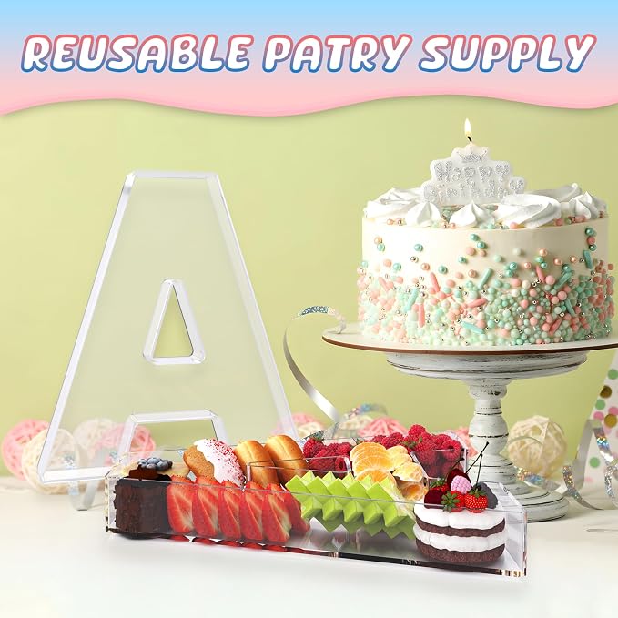 11" Acrylic Letter Charcuterie Box, Reusable Fillable Alphabet Number Shaped - Image 5