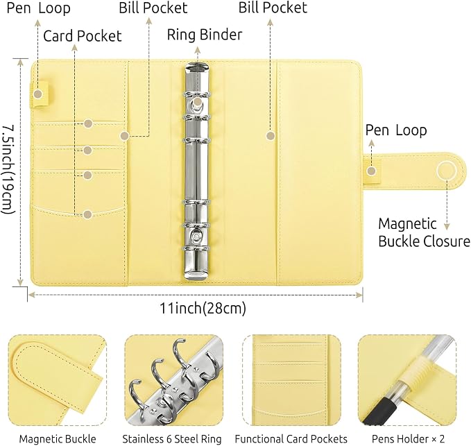 SKYDUE Budget Binder with 8pcs Zipper Envelopes, Money Organizer - Image 5
