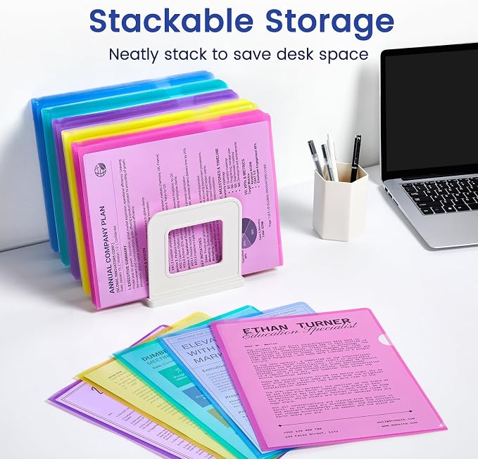 Sooez 15 Pack Clear Document Folder, Plastic Sleeves - Image 7