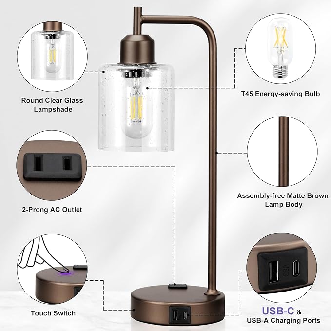 Innqoo Industrial Touch Table Lamps - Image 3