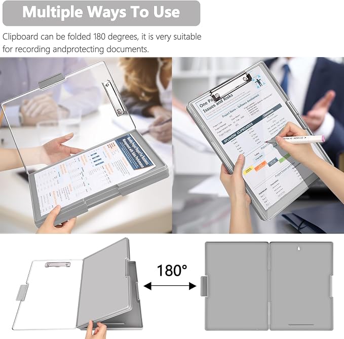 SFLHHDM Clipboard with Storage, Heavy Duty Clip Boards 8.5x11 with 2 Storage - Image 6