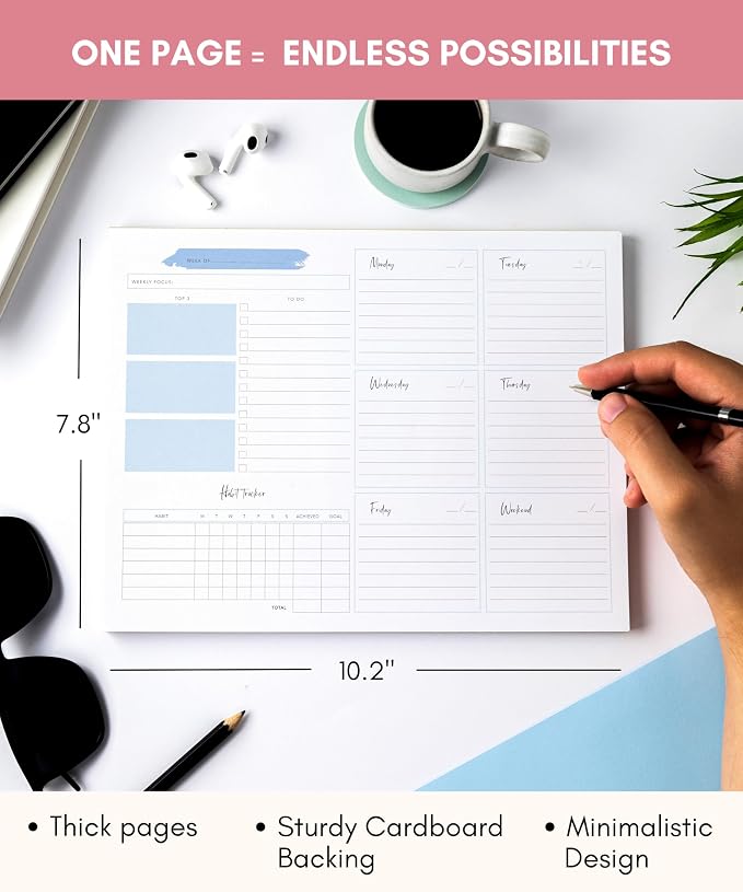 Lamare Weekly Planner Notepad – Premium Undated Weekly To Do List Notepad - Image 7