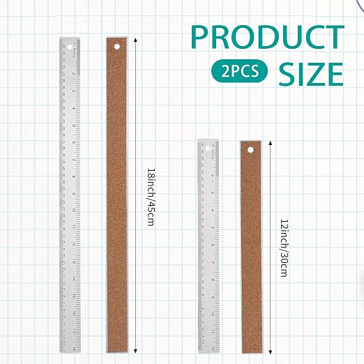 Metal Ruler 12 Inch 18 Inch Stainless Steel Ruler - Image 2
