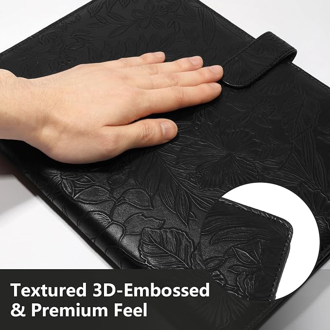 Professional Padfolio Portfolio Binder, Textured Embossing Faux Leather Folder - Image 7