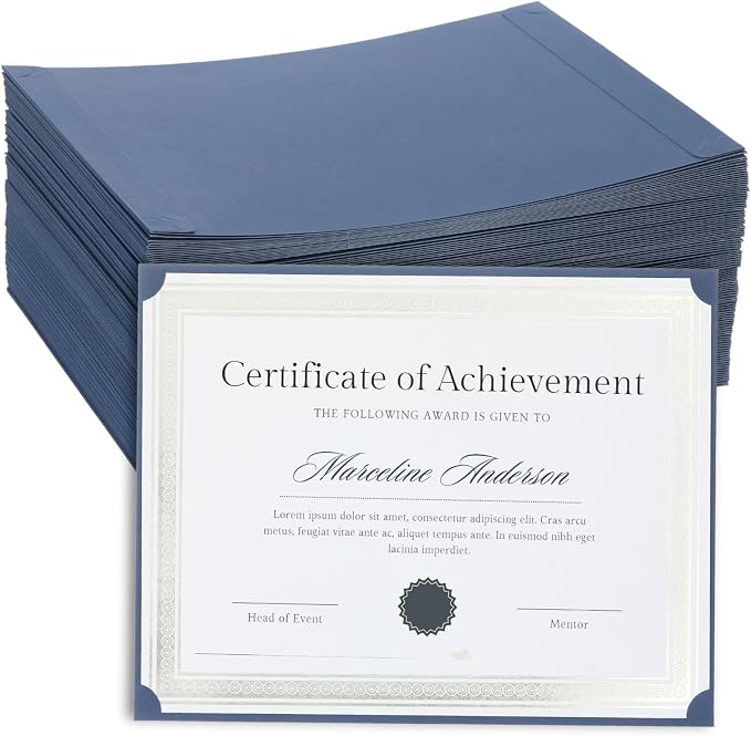 75 Pack Single Sided Certificate Holders by Apprabbr