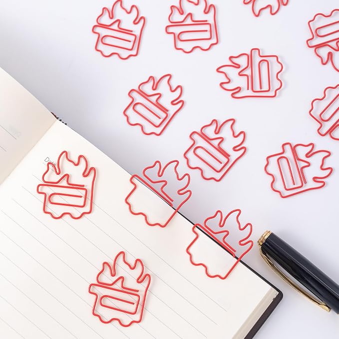 50 PCS Dumpster Fire Paper Clips, Cute Fire Desk Accessories, Funny Office - Image 4