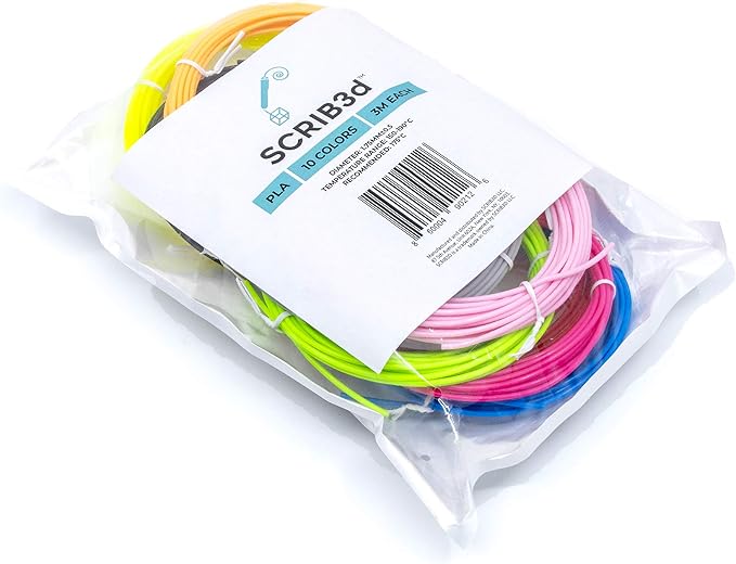 SCRIB3D Pen Filament Refills, 10 Colors, 100 Feet, 1.75mm PLA, Works - Image 2