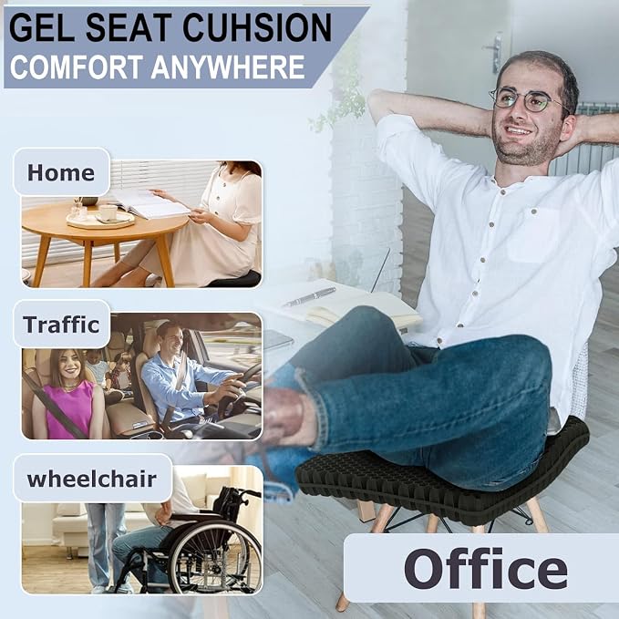 Gel Seat Cushion for Long Sitting Pressure Relief - Image 7