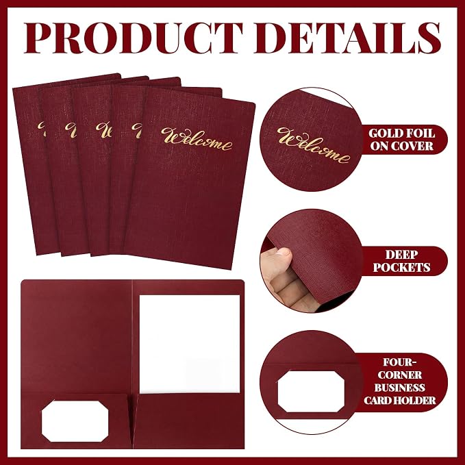 Affrolling 50 Pack 6 x 9 Inch Welcome Pocket Folders Church Visitor Welcome - Image 3