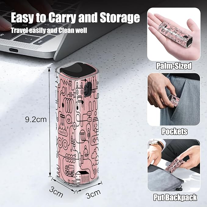 walrfid 2pcs Car Screen Cleaner, Computer Screen Cleaner Spray and Wipe, Laptop Cleaning Mist Kit for Electronic iPad, iPhone, Phone, MacBook, TV, Monitor, Tablet Display, with Graffiti Case, Pink-DeskLoop Office