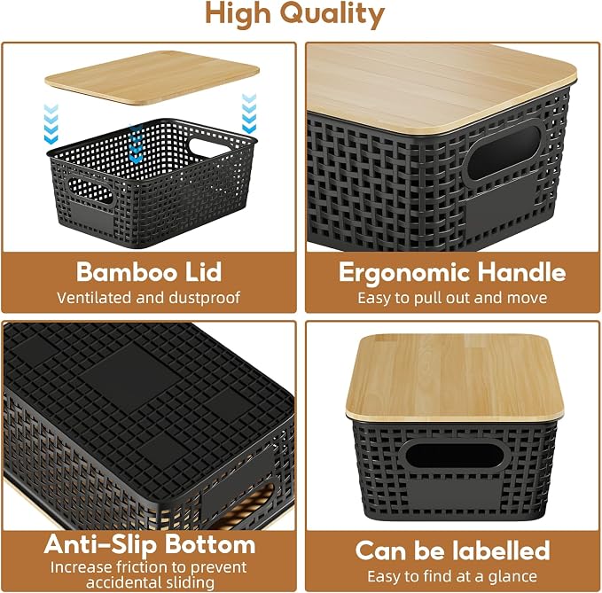 8 Pcs Plastic Storage Bins - Image 3