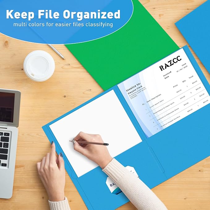Two Pocket Folders, RAZCC 30 Pack File Folders - Image 6