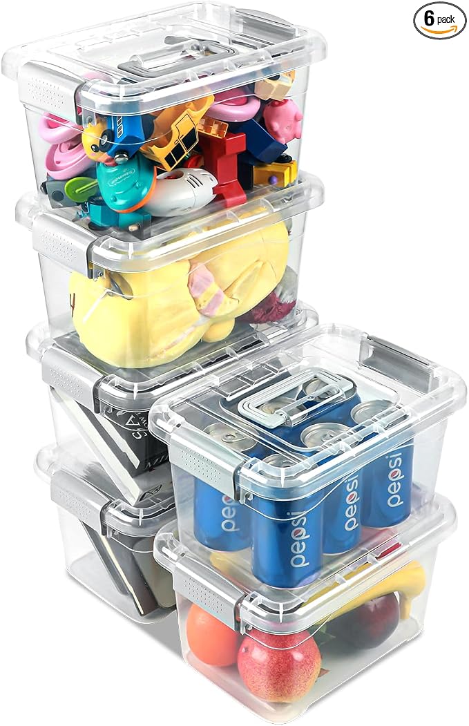 EOENVIVS Plastic Storage Bins 7 Quart-Storage Organizer Bins by EasyCozyHomey