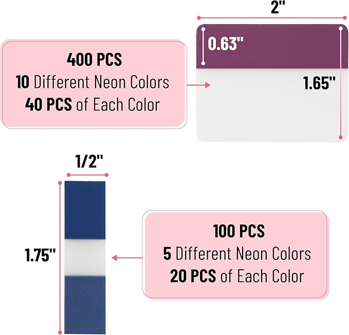 Mr. Pen- Colorful Index Tabs, 500 Pcs, 21 Sets - Sticky Page Markers for Binders, Books & Notebooks-DeskLoop Office