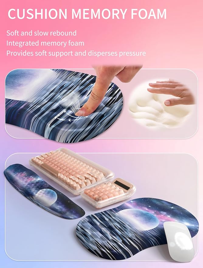 Hokafenle 2in1 Combination, Wave Keyboard Wrist Rest and Ergonomic Curvature - Image 4