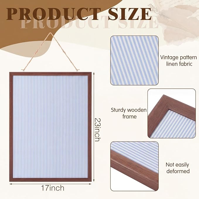Leinuosen 17" x 23" Linen Cork Board - Image 2