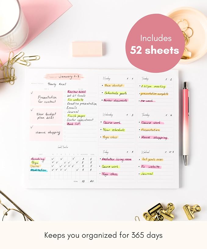 Lamare Weekly Planner Notepad – Premium Undated Weekly To Do List Notepad - Image 6