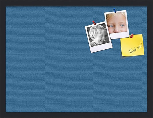 PinPix 24x18 Inch Cork Bulletin Board. This Decorative Framed Pin Board Comes with Navy Pastel Design and a Satin Black Frame. Ideal for Home Office Decor or Message Board (PinPix-1811)-DeskLoop Office