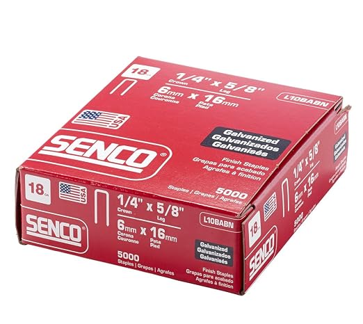 Senco L10BABN 18 Gauge by 1/4" Crown by 5/8" Electro Galvanized Staples - Image 4