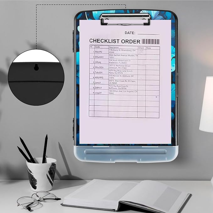 Clipboard with Storage, Storage Clipboard with Pen Holder, Heavy Duty Plastic - Image 4