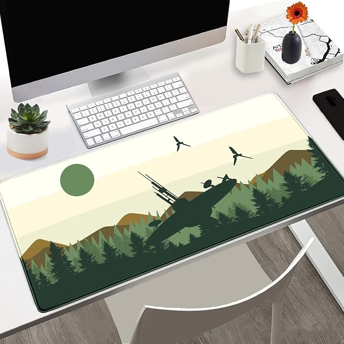 Spaceship XXL Large Gaming Mouse Pad Desk Mat Pad Non-Slip Rubber Base Desk Matt - Image 2
