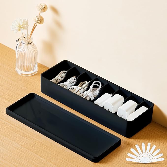 Tatuo 1 Pcs Cord Organizer for Drawer Desktop, Cable Organizer Box by Tatuo