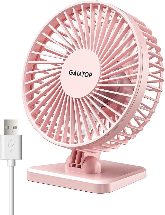 Gaiatop USB Desk Fan, Small But Powerful, Personal Portable Quiet 3 Speeds by GAIATOP