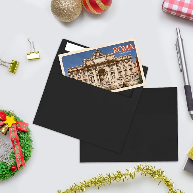 50Packs A4 Black Envelopes 4x 6 Inch Card Envelopes, Self Seal - Image 3