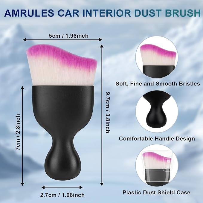 Amrules 2 PCS Car Interior Detailing Brush, Auto Car Dusting Brushes, Soft - Image 2
