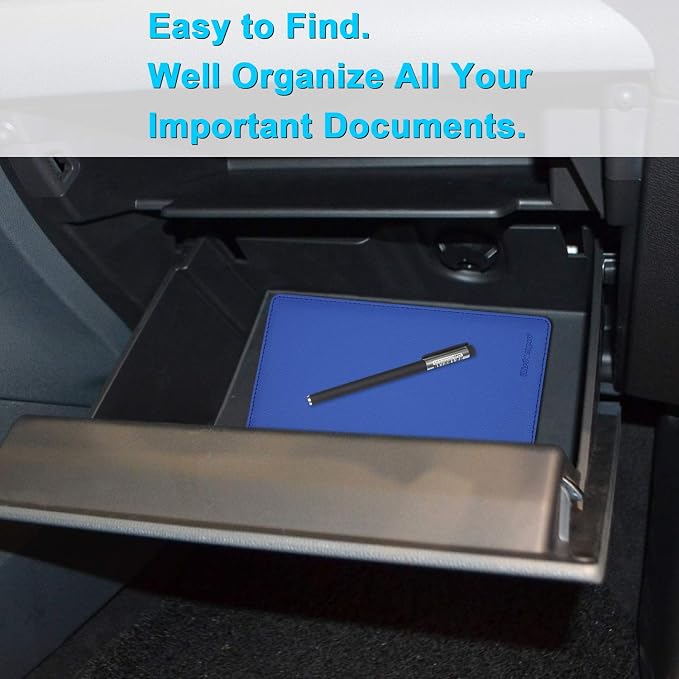 Wisdompro Car Document Holder Organiser, PU Leather Vehicle Insurance and - Image 7