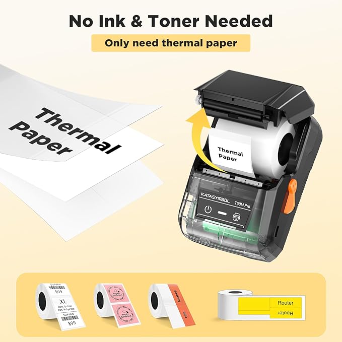 SUPVAN T50M Pro Bluetooth Label Maker Machine with 3 Tapes, Wide Waterproof Label, Versatile App with 40 Fonts and 450+ Icons, Inkless Labeler for Home, Kitchen, School, Office Organization, Black-DeskLoop Office