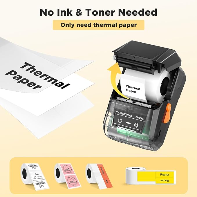 SUPVAN T50M Pro Bluetooth Label Maker Machine with 4 Tapes, Wide Waterproof Label, Versatile App with 40 Fonts and 450+ Icons, Inkless Labeler for Home, Kitchen, School, Office Organization, Black-DeskLoop Office
