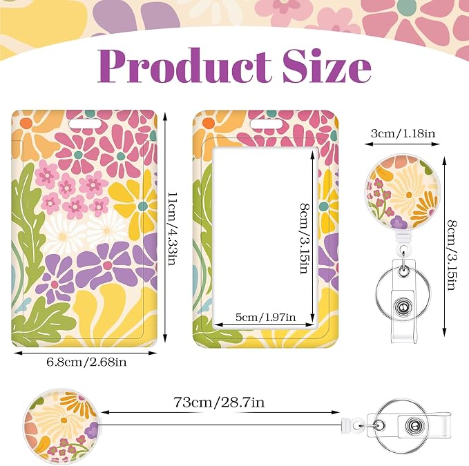 3 Set Badge Holder Retractable Reel Bloom ID Badge Holders - Image 3