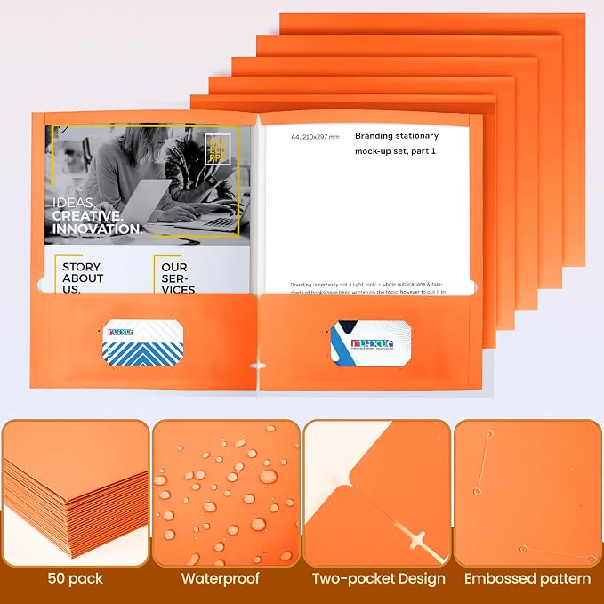 BIBRADAA® 50 Packs Orange Folders - Image 4