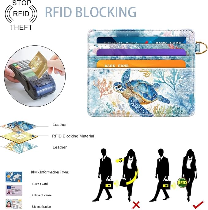 Slim Credit Card Holder Wallet RFID Blocking Minimalist Wallets Lightweight - Image 3