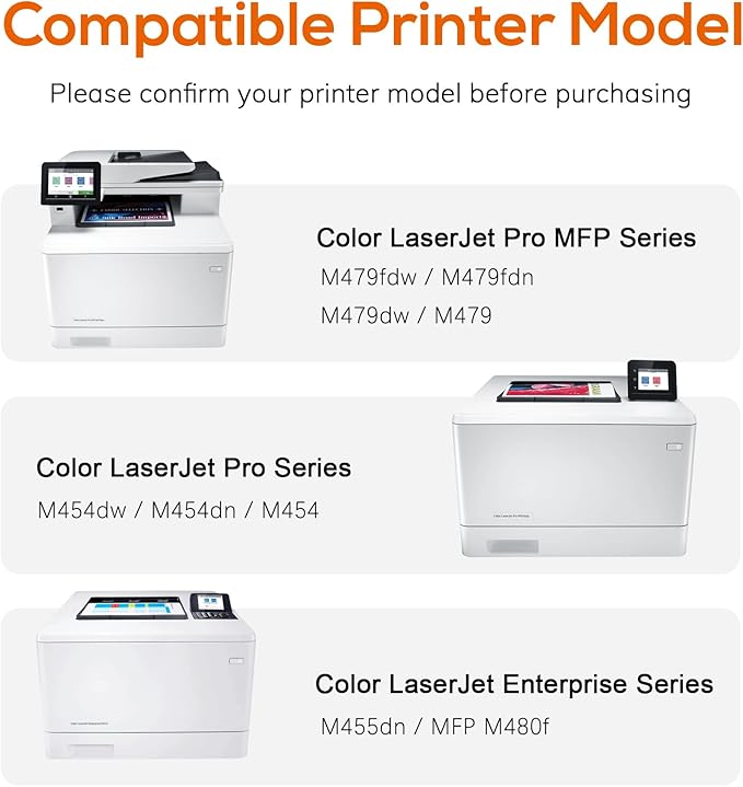 414x Toner Cartridges 4 Pack High Yield Replacement for HP 414x Toner 414a W2020x Compatible with HP Color Laserjet Pro MFP M479fdw M479fdn M454dw M454dn M480f Printer-DeskLoop Office