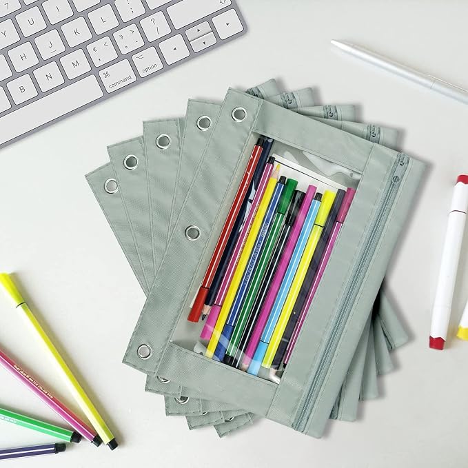 YoeeJob Pencil Pouch for 3 Ring Binder, Zipper Pencil Pouches Bulk, Pencil Case - Image 5