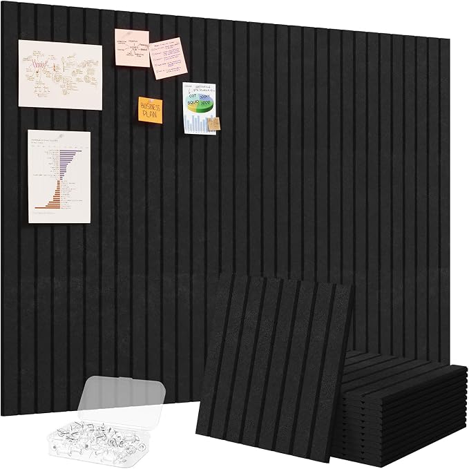 Lifewit Felt Slatted Bulletin Board, 12 Pack Self-Adhesive Panel, Cork Board by Lifewit