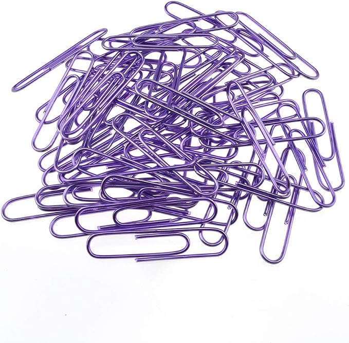 HAHIYO Paper Clips Large 2 inches Length Purple Paperclips Vinyl Coated Prevent - Image 5