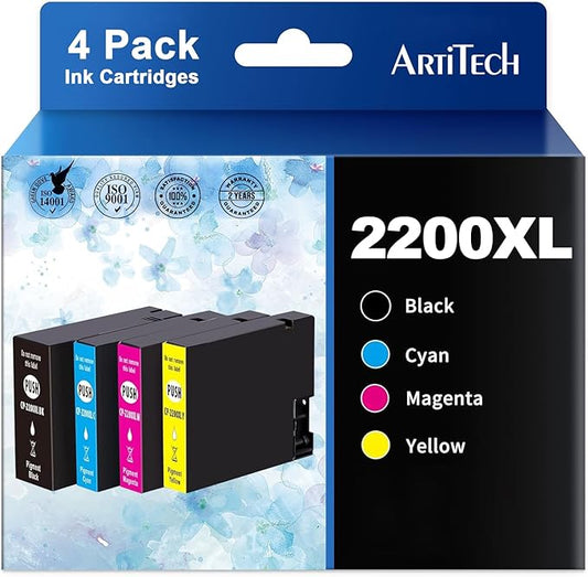 2200XL PGI-2200XL Compatible Ink Cartridges Replacement for Canon PGI-2200XL Work for Maxify MB5420 MB5120 MB5320 MB5020 iB4120 iB4020 Printers (Black, Magenta, Yellow and Cyan, 4-Pack)-DeskLoop Office