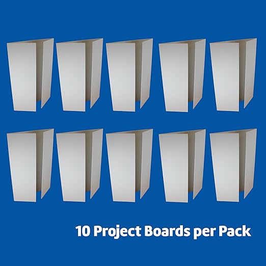 Flipside Products 36” x 48” Foam Project Boards for Presentations, Science Fair, School Projects, Event Displays and Trifold Picture Board - White - 10 Pack-DeskLoop Office