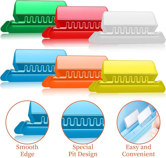 File Folder Tabs, VYNFLICK 80 Sets Multicolor Hanging File Folder Labels Tabs - Image 4