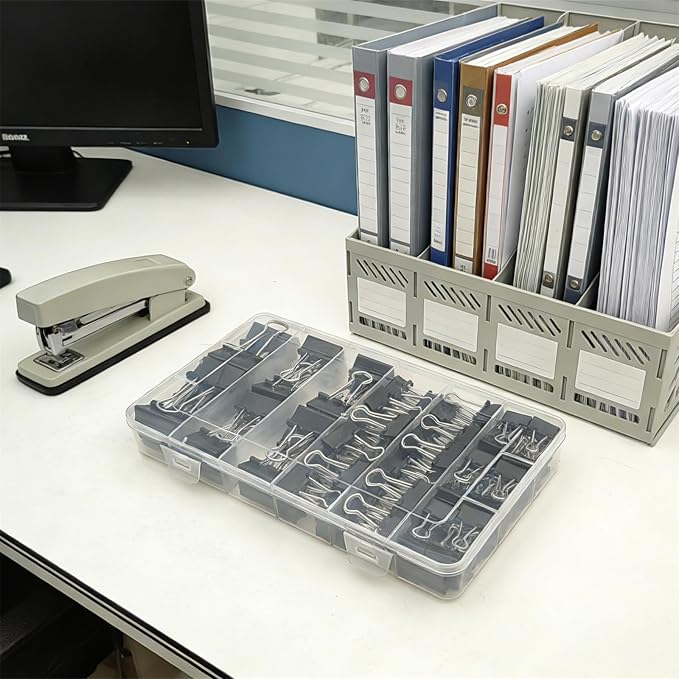 106 Pcs Black Binder Clips Paper Clamps Kit Assorted Sizes Large, Small，X Small - Image 3
